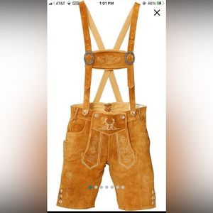 Bavaria Trachten Men’s Lederhosen - Genuine Leather - Size 30 US/46EU